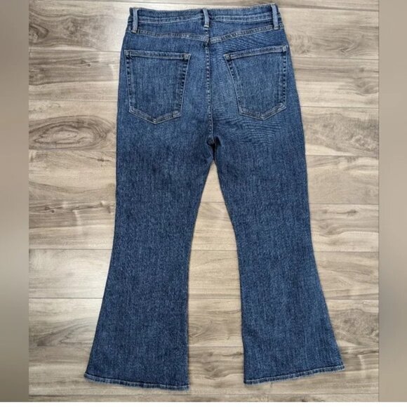 Frame Denim Le Crop Flare Blue Jeans Size 30 Button Fly Sunrise Park - 30 - Picture 5 of 13